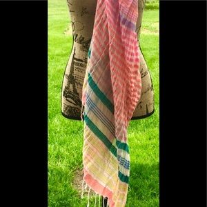 American Eagle Large Beach Stripe Fringe Scarf